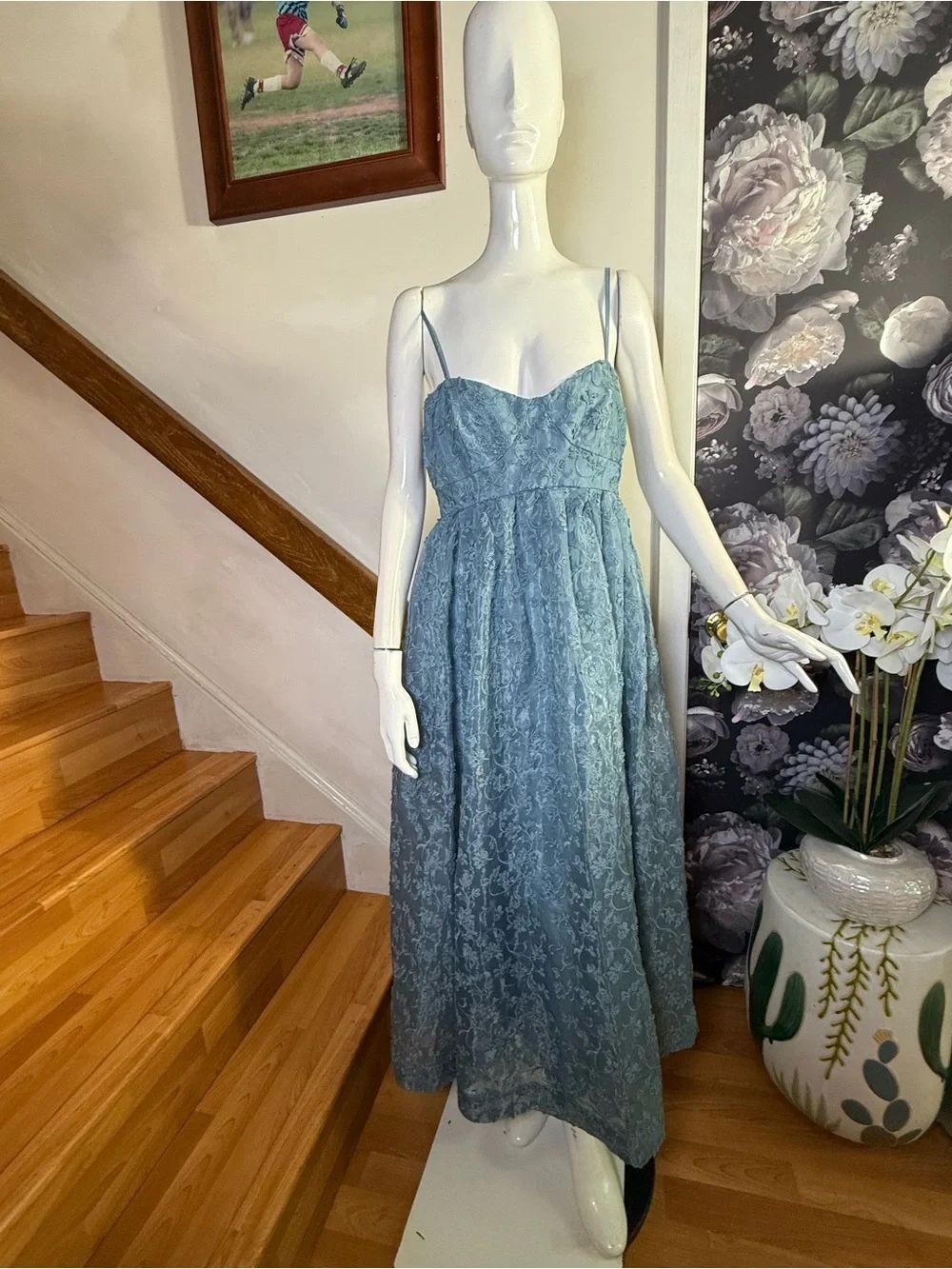 BHLDN Teal Isadora Organza Midi Dress - Picture 6 of 10